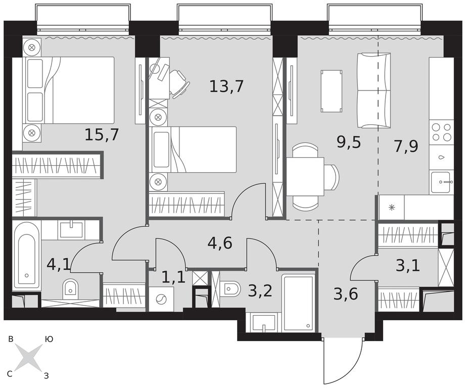 2-BD Apartment Sale, 66.5 sq. m. at Sydney City, Shenogina Street, 2, Moscow, Russia #1 2-BD Apartment Sale, 66.5 sq. m. at Sydney City, Shenogina Street, 2, Moscow, Russia #1