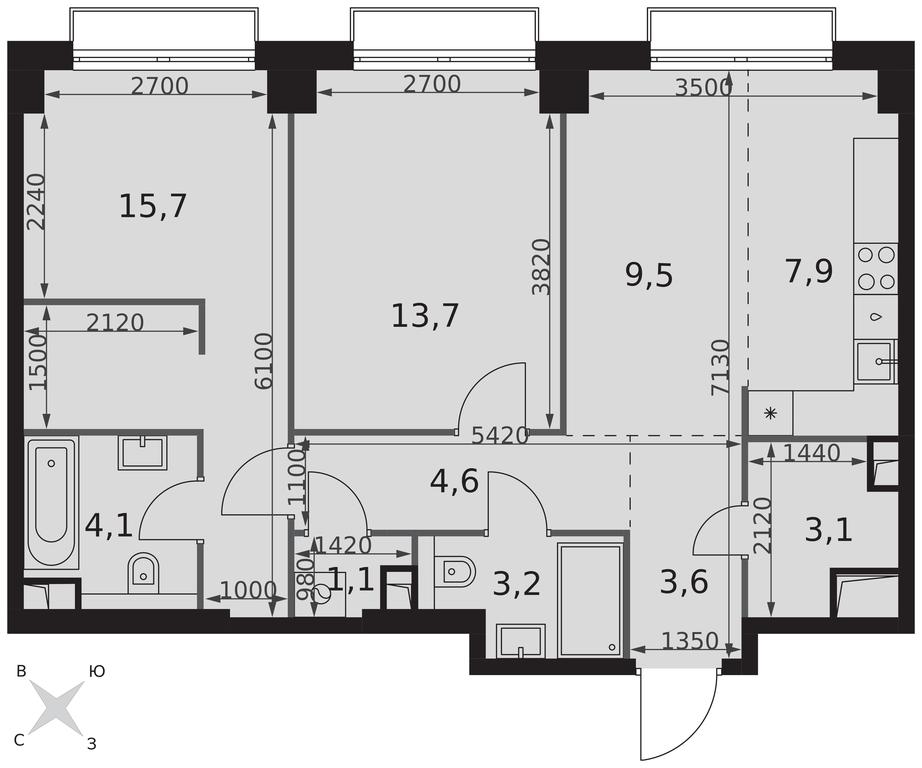 2-BD Apartment Sale, 66.5 sq. m. at Sydney City, Shenogina Street, 2, Moscow, Russia #2 2-BD Apartment Sale, 66.5 sq. m. at Sydney City, Shenogina Street, 2, Moscow, Russia #2