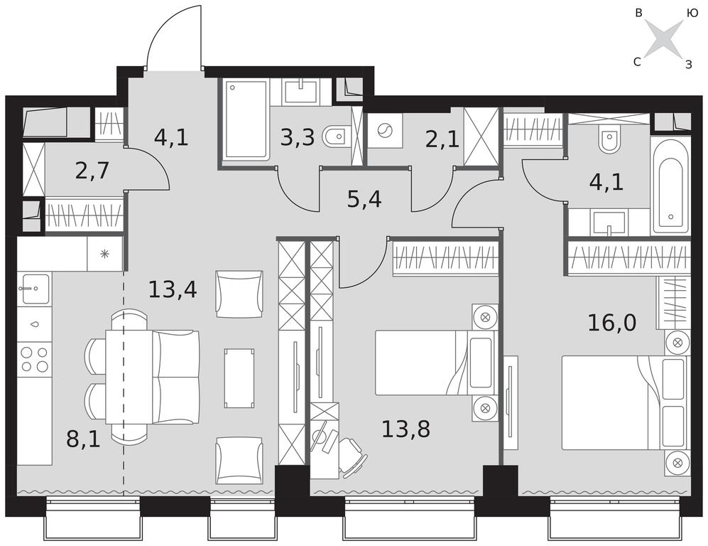 3-BD Apartment Sale, 73 sq. m. at Sydney City, Shenogina Street, 2, Moscow, Russia #1 3-BD Apartment Sale, 73 sq. m. at Sydney City, Shenogina Street, 2, Moscow, Russia #1