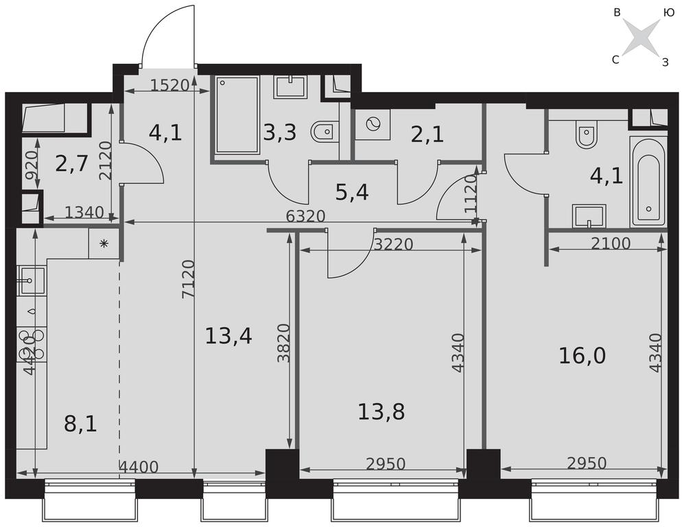 3-BD Apartment Sale, 73 sq. m. at Sydney City, Shenogina Street, 2, Moscow, Russia #2 3-BD Apartment Sale, 73 sq. m. at Sydney City, Shenogina Street, 2, Moscow, Russia #2