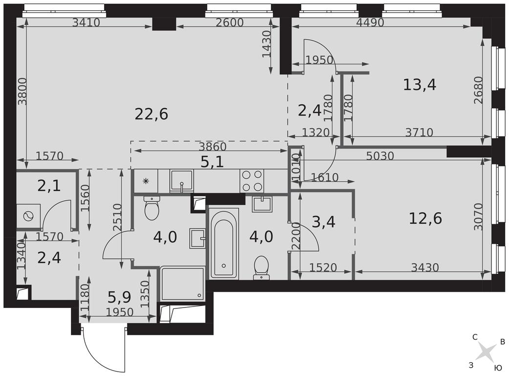 3-BD Apartment Sale, 77.9平方米 at Sydney City, Shenogina Street, 2, Moscow, Russia #2 3-BD Apartment Sale, 77.9平方米 at Sydney City, Shenogina Street, 2, Moscow, Russia #2