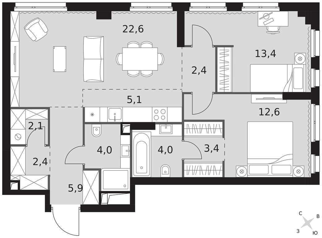 3-BD Apartment Sale, 77.9平方米 at Sydney City, Shenogina Street, 2, Moscow, Russia #1 3-BD Apartment Sale, 77.9平方米 at Sydney City, Shenogina Street, 2, Moscow, Russia #1