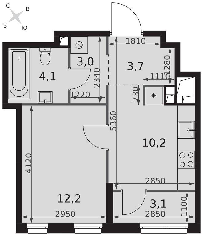 1-BD Apartment Sale, 36.3平方米 at Sydney City, Shenogina Street, 2, Moscow, Russia #2 1-BD Apartment Sale, 36.3平方米 at Sydney City, Shenogina Street, 2, Moscow, Russia #2