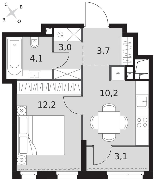 1-BD Apartment Sale, 36.3平方米 at Sydney City, Shenogina Street, 2, Moscow, Russia #1 1-BD Apartment Sale, 36.3平方米 at Sydney City, Shenogina Street, 2, Moscow, Russia #1