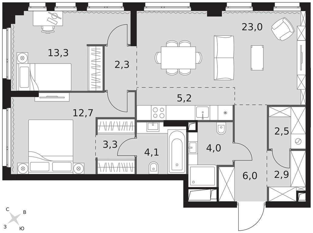 3-BD Apartment Sale, 79.3平方米 at Sydney City, Shenogina Street, 2, Moscow, Russia #1 3-BD Apartment Sale, 79.3平方米 at Sydney City, Shenogina Street, 2, Moscow, Russia #1