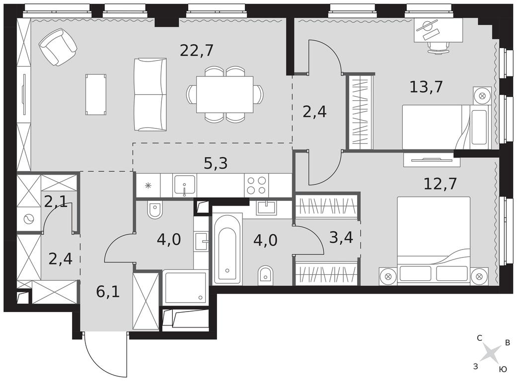3-BD Apartment Sale, 78.8 sq. m. at Sydney City, Shenogina Street, 2, Moscow, Russia #1 3-BD Apartment Sale, 78.8 sq. m. at Sydney City, Shenogina Street, 2, Moscow, Russia #1