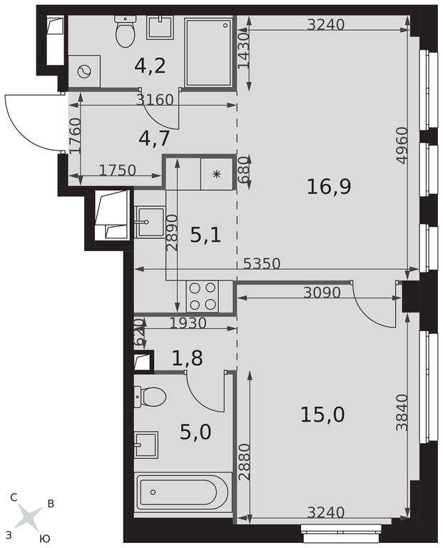 2-BD Apartment Sale, 52.7平方米 at Sydney City, Shenogina Street, 2, Moscow, Russia #2 2-BD Apartment Sale, 52.7平方米 at Sydney City, Shenogina Street, 2, Moscow, Russia #2