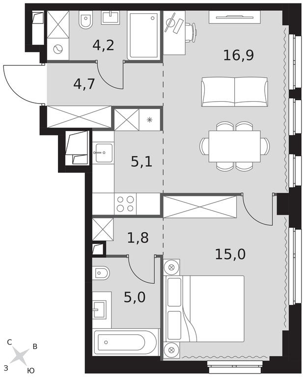 2-BD Apartment Sale, 52.7平方米 at Sydney City, Shenogina Street, 2, Moscow, Russia #1 2-BD Apartment Sale, 52.7平方米 at Sydney City, Shenogina Street, 2, Moscow, Russia #1