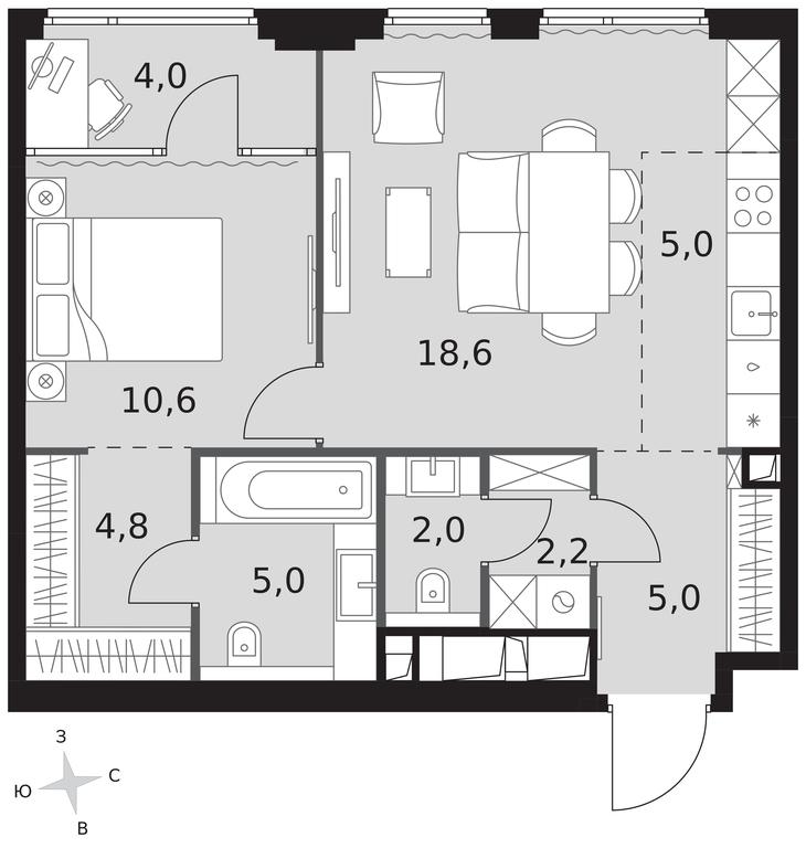 2-BD Apartment Sale, 57.2 sq. m. at Sydney City, Shenogina Street, 2, Moscow, Russia #1 2-BD Apartment Sale, 57.2 sq. m. at Sydney City, Shenogina Street, 2, Moscow, Russia #1