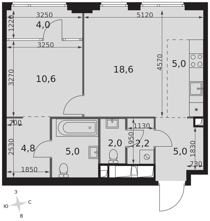 2-BD Apartment Sale, 57.2 sq. m. at Sydney City, Shenogina Street, 2, Moscow, Russia #2 2-BD Apartment Sale, 57.2 sq. m. at Sydney City, Shenogina Street, 2, Moscow, Russia #2