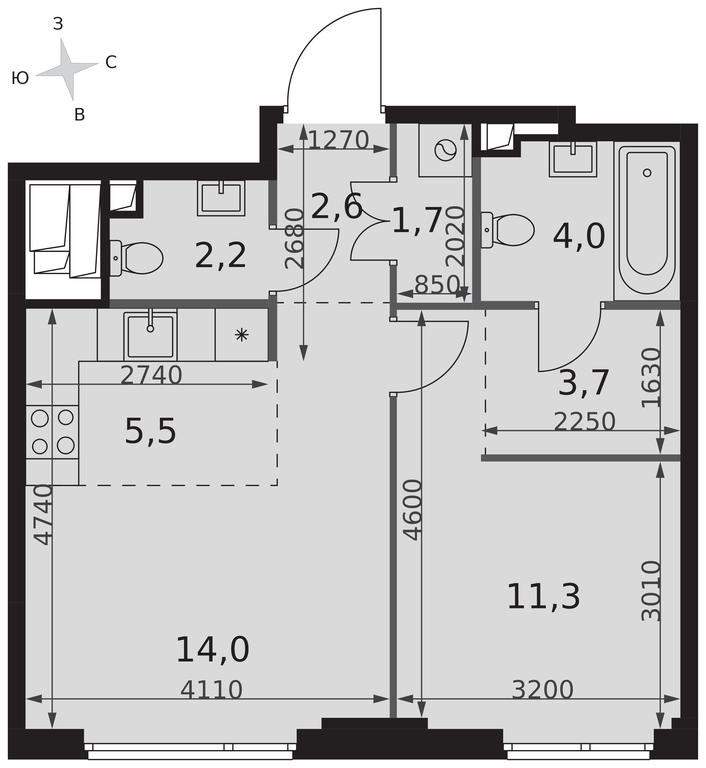 2-BD Apartment Sale, 45平方米 at Sydney City, Shenogina Street, 2, Moscow, Russia #2 2-BD Apartment Sale, 45平方米 at Sydney City, Shenogina Street, 2, Moscow, Russia #2