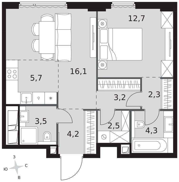 2-BD Apartment Sale, 54.5平方米 at Sydney City, Shenogina Street, 2, Moscow, Russia #1 2-BD Apartment Sale, 54.5平方米 at Sydney City, Shenogina Street, 2, Moscow, Russia #1