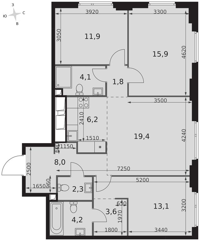 4-BD Apartment Sale, 90.5 sq. m. at Sydney City, Shenogina Street, 2, Moscow, Russia #2 4-BD Apartment Sale, 90.5 sq. m. at Sydney City, Shenogina Street, 2, Moscow, Russia #2