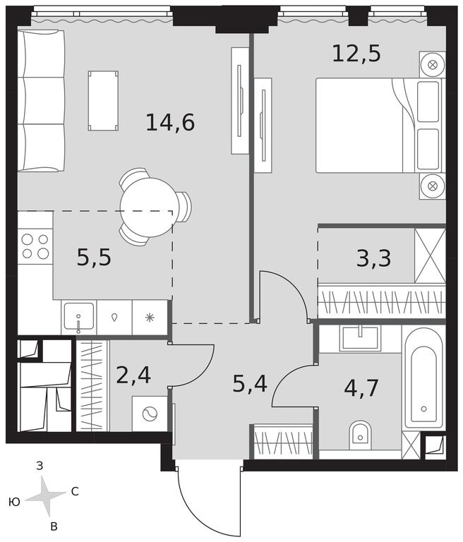 2-BD Apartment Sale, 48.4平方米 at Sydney City, Shenogina Street, 2, Moscow, Russia #1 2-BD Apartment Sale, 48.4平方米 at Sydney City, Shenogina Street, 2, Moscow, Russia #1
