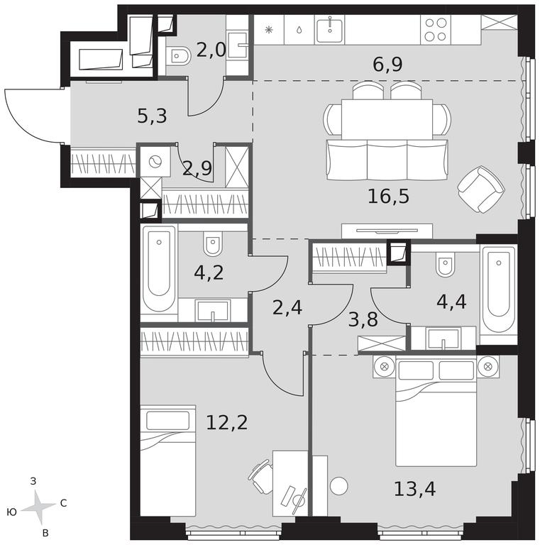 3-BD Apartment Sale, 74平方米 at Sydney City, Shenogina Street, 2, Moscow, Russia #1 3-BD Apartment Sale, 74平方米 at Sydney City, Shenogina Street, 2, Moscow, Russia #1