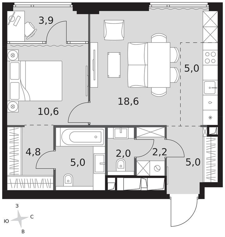 2-BD Apartment Sale, 57.1 sq. m. at Sydney City, Shenogina Street, 2, Moscow, Russia #1 2-BD Apartment Sale, 57.1 sq. m. at Sydney City, Shenogina Street, 2, Moscow, Russia #1