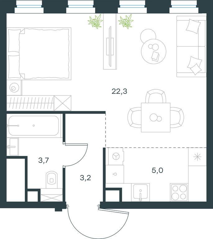 Apartment Sale, 34.2平方米 at Level Seligerskaya, Ilmenskiy Drive, 12, Moscow, Russia #1