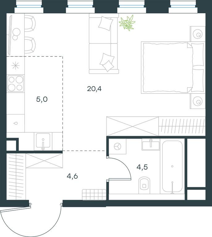 Apartment Sale, 34.5 sq. m. at Level Seligerskaya, Ilmenskiy Drive, 12, Moscow, Russia #1