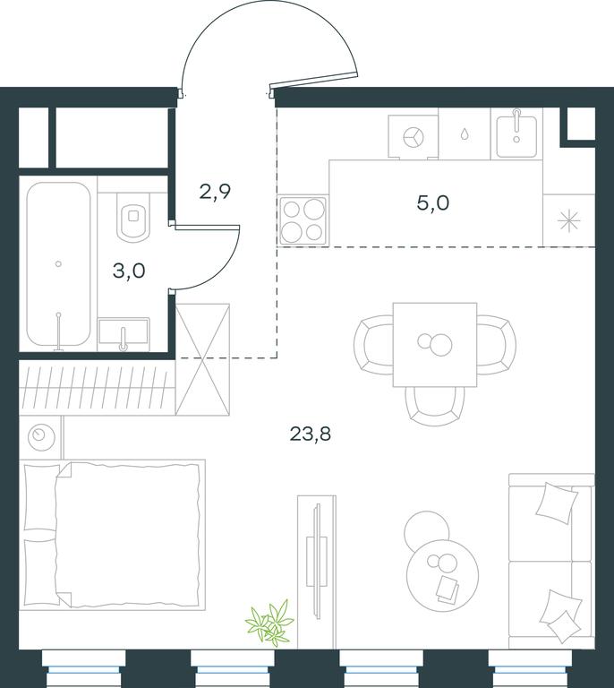 Apartment Sale, 34.7 sq. m. at Level Seligerskaya, Ilmenskiy Drive, 12, Moscow, Russia #1