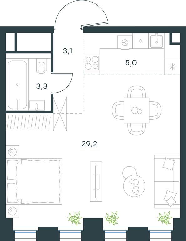 Apartment Sale, 40.6 sq. m. at Level Seligerskaya, Ilmenskiy Drive, 12, Moscow, Russia #1