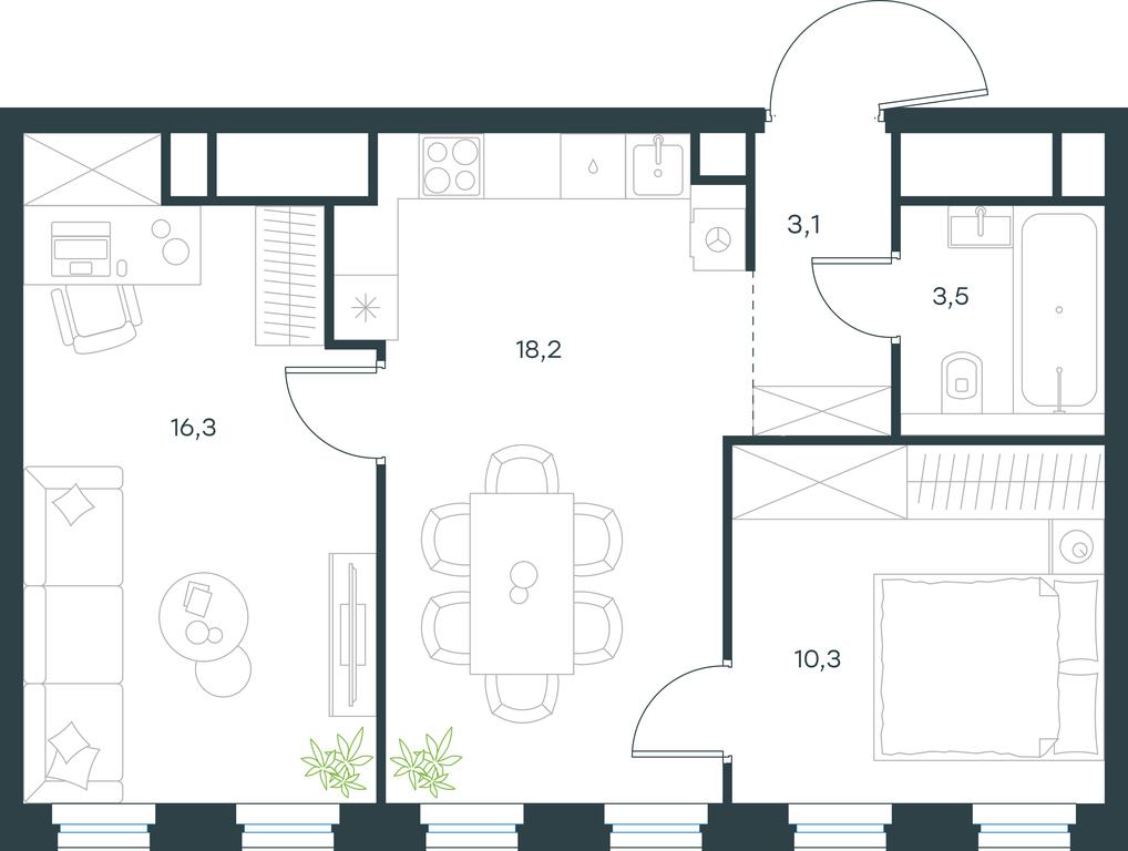1-BD Apartment Sale, 51.4平方米 at Level Seligerskaya, Ilmenskiy Drive, 12, Moscow, Russia #1 1-BD Apartment Sale, 51.4平方米 at Level Seligerskaya, Ilmenskiy Drive, 12, Moscow, Russia #1