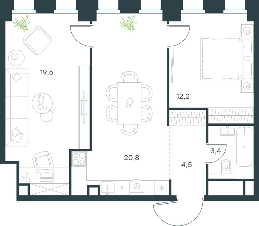 1-BD Apartment Sale, 60.5 sq. m. at Level Seligerskaya, Ilmenskiy Drive, 12, Moscow, Russia #1