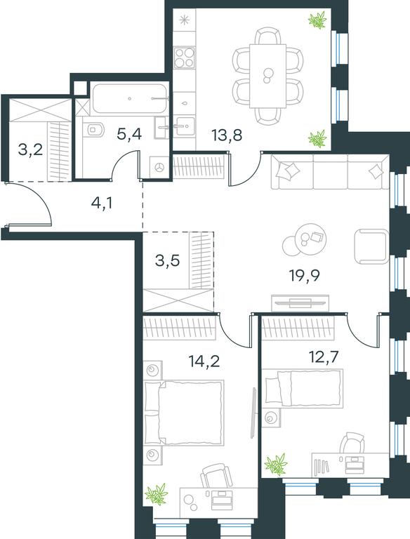 2-BD Apartment Sale, 76.8 sq. m. at Level Seligerskaya, Ilmenskiy Drive, 12, Moscow, Russia #1 2-BD Apartment Sale, 76.8 sq. m. at Level Seligerskaya, Ilmenskiy Drive, 12, Moscow, Russia #1