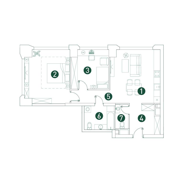 2-BD Apartment Sale, 75.6 sq. m. at Very, Botanicheskaya Street, 29, Moscow, Russia #1