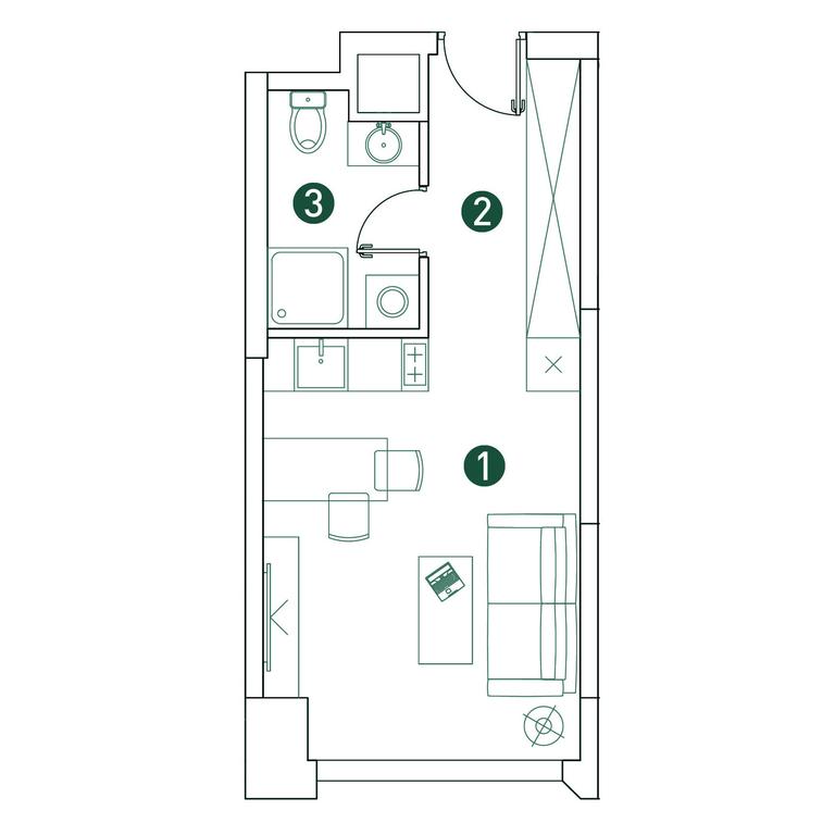 Apartment Sale, 26.2平方米 at Very, Botanicheskaya Street, 29, Moscow, Russia #2