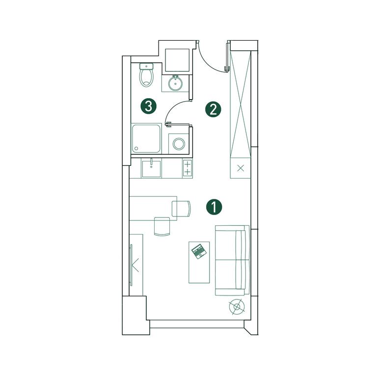Apartment Sale, 26.2平方米 at Very, Botanicheskaya Street, 29, Moscow, Russia #1