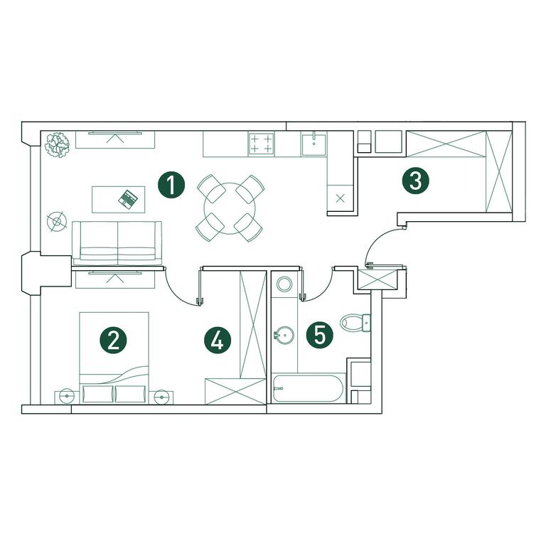 1-BD Apartment Sale, 51 sq. m. at Very, Botanicheskaya Street, 29, Moscow, Russia #2