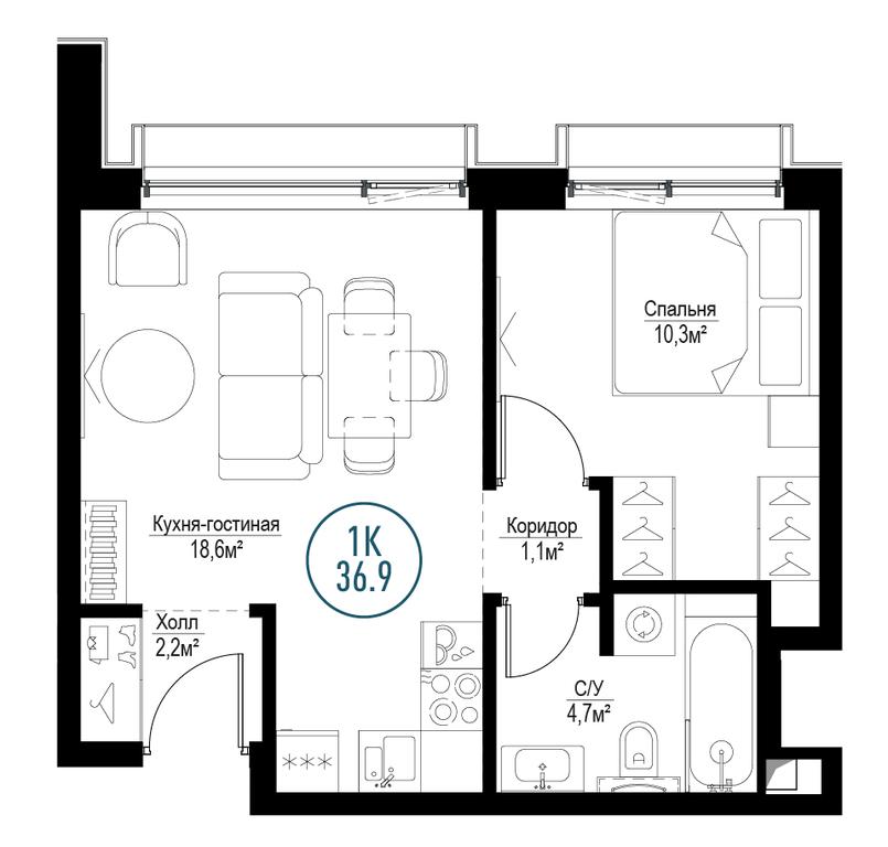 1-BD Apartment Sale, 37平方米 at Metropoliya, Volgogradsky Avenue, 32/3к1, Moscow, Russia #1 1-BD Apartment Sale, 37平方米 at Metropoliya, Volgogradsky Avenue, 32/3к1, Moscow, Russia #1