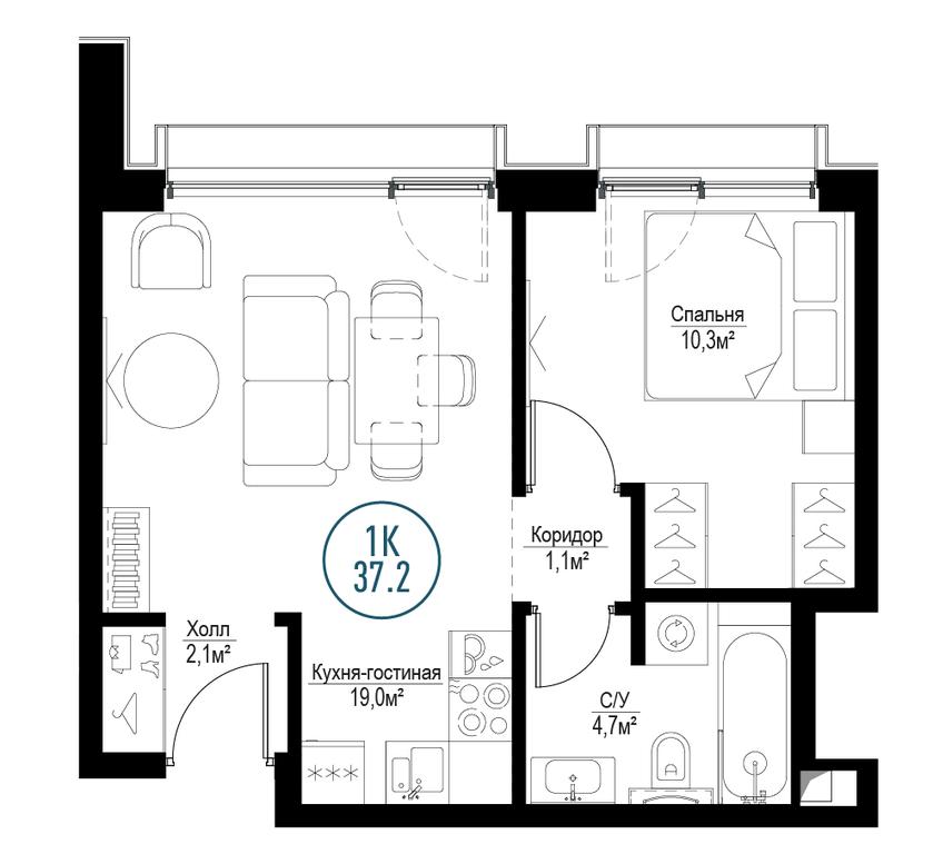 1-BD Apartment Sale, 37平方米 at Metropoliya, Volgogradsky Avenue, 32/3к1, Moscow, Russia #1 1-BD Apartment Sale, 37平方米 at Metropoliya, Volgogradsky Avenue, 32/3к1, Moscow, Russia #1