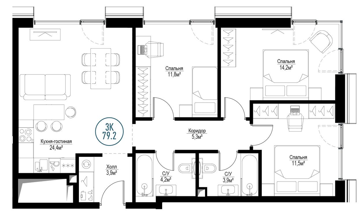 3-BD Apartment Sale, 78.4 sq. m. at Metropoliya, Volgogradsky Avenue, 32/3к1, Moscow, Russia #1 3-BD Apartment Sale, 78.4 sq. m. at Metropoliya, Volgogradsky Avenue, 32/3к1, Moscow, Russia #1