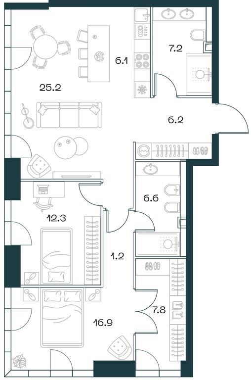 2-BD Apartment Sale, 89.9 sq. m. at SHIFT, 2nd Donskoy Drive, 10, Moscow, Russia #1 2-BD Apartment Sale, 89.9 sq. m. at SHIFT, 2nd Donskoy Drive, 10, Moscow, Russia #1