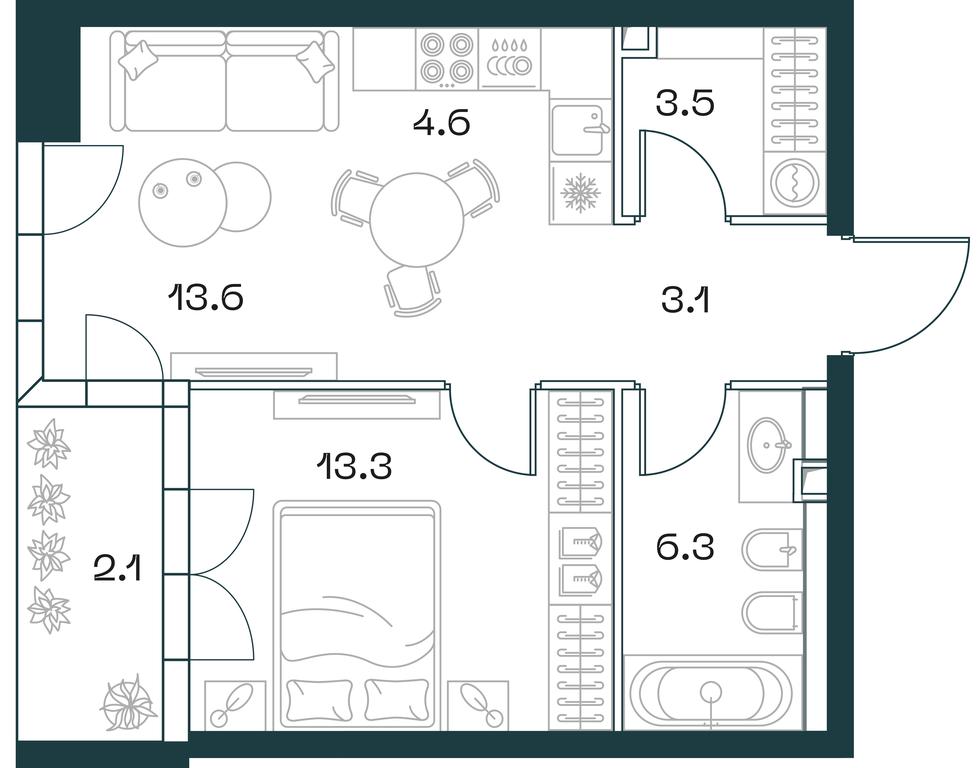 1-BD Apartment Sale, 46.5 sq. m. at SHIFT, 2nd Donskoy Drive, 10, Moscow, Russia #1 1-BD Apartment Sale, 46.5 sq. m. at SHIFT, 2nd Donskoy Drive, 10, Moscow, Russia #1