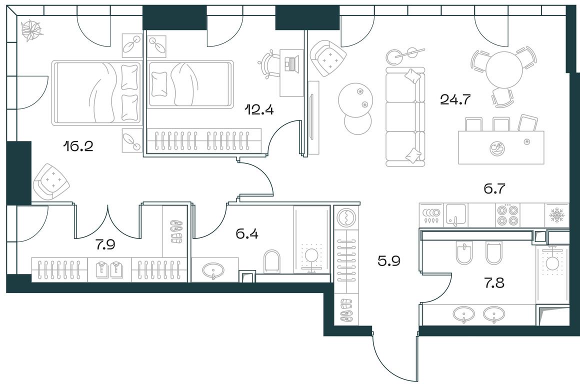 2-BD Apartment Sale, 90.2平方米 at SHIFT, 2nd Donskoy Drive, 10, Moscow, Russia #1 2-BD Apartment Sale, 90.2平方米 at SHIFT, 2nd Donskoy Drive, 10, Moscow, Russia #1