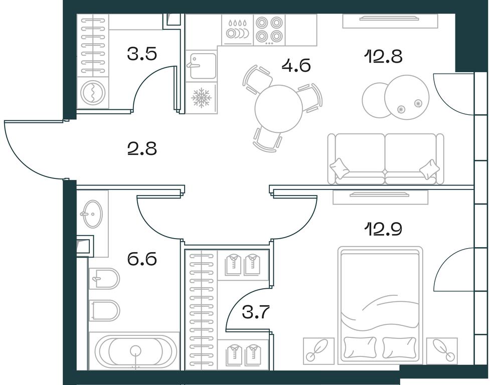 1-BD Apartment Sale, 48.7 sq. m. at SHIFT, 2nd Donskoy Drive, 10, Moscow, Russia #1 1-BD Apartment Sale, 48.7 sq. m. at SHIFT, 2nd Donskoy Drive, 10, Moscow, Russia #1