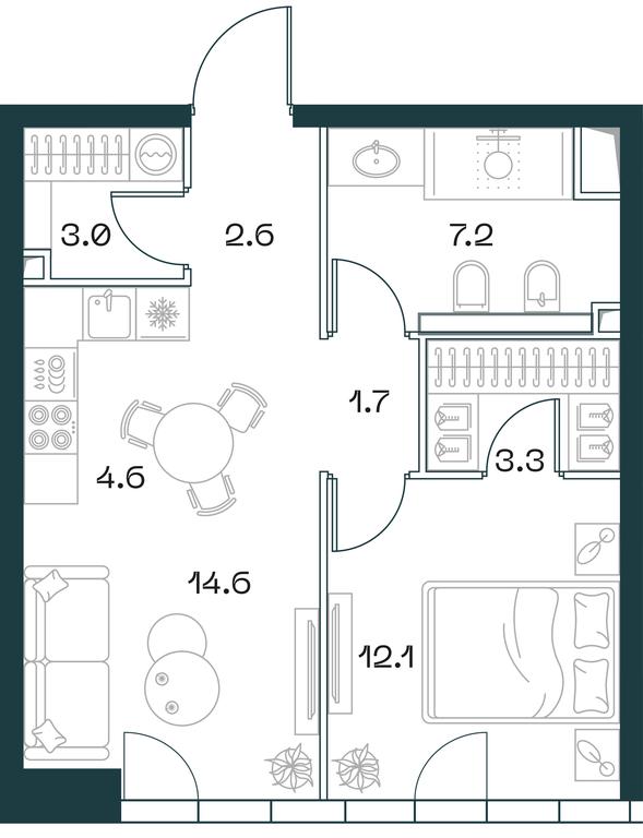 1-BD Apartment Sale, 49.1平方米 at SHIFT, 2nd Donskoy Drive, 10, Moscow, Russia #1 1-BD Apartment Sale, 49.1平方米 at SHIFT, 2nd Donskoy Drive, 10, Moscow, Russia #1