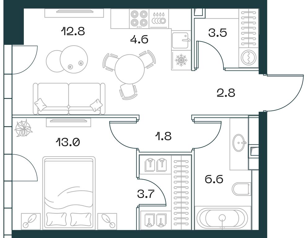 1-BD Apartment Sale, 48.8 sq. m. at SHIFT, 2nd Donskoy Drive, 10, Moscow, Russia #1 1-BD Apartment Sale, 48.8 sq. m. at SHIFT, 2nd Donskoy Drive, 10, Moscow, Russia #1