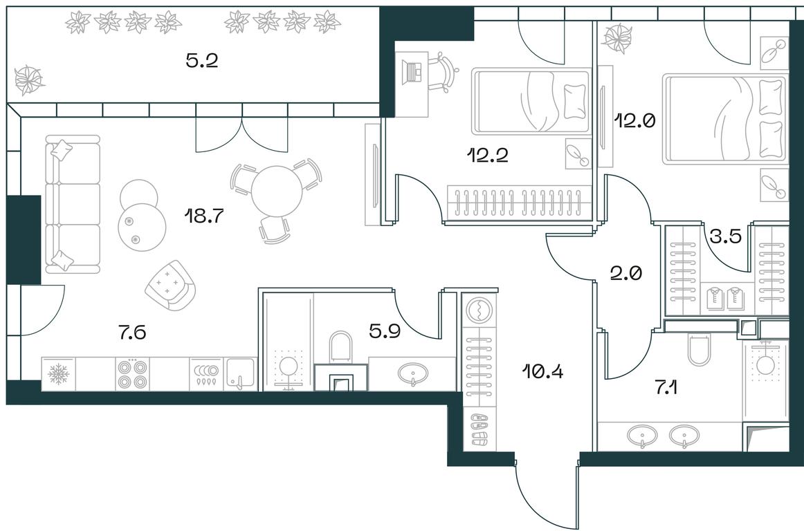 2-BD Apartment Sale, 85 sq. m. at SHIFT, 2nd Donskoy Drive, 10, Moscow, Russia #1 2-BD Apartment Sale, 85 sq. m. at SHIFT, 2nd Donskoy Drive, 10, Moscow, Russia #1