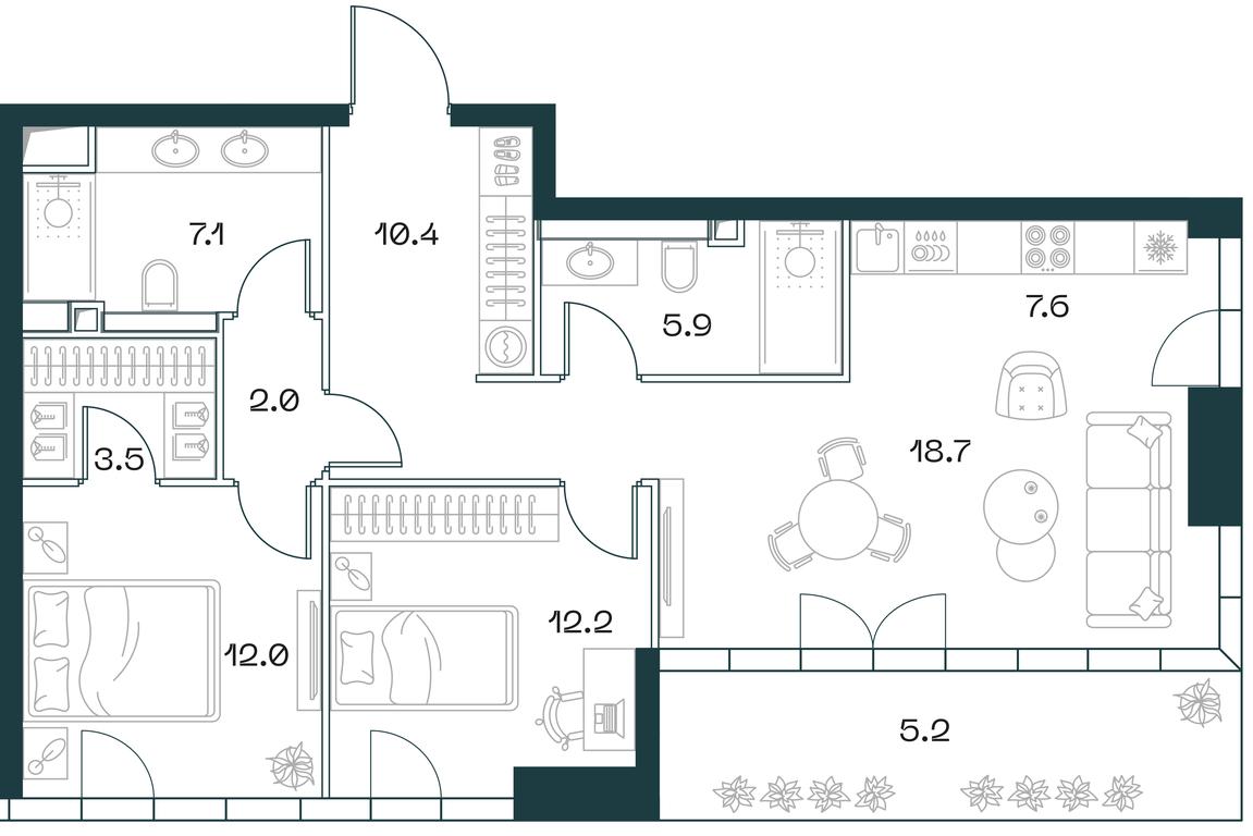 2-BD Apartment Sale, 85 sq. m. at SHIFT, 2nd Donskoy Drive, 10, Moscow, Russia #1 2-BD Apartment Sale, 85 sq. m. at SHIFT, 2nd Donskoy Drive, 10, Moscow, Russia #1