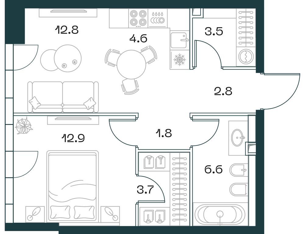 1-BD Apartment Sale, 48.7 sq. m. at SHIFT, 2nd Donskoy Drive, 10, Moscow, Russia #1 1-BD Apartment Sale, 48.7 sq. m. at SHIFT, 2nd Donskoy Drive, 10, Moscow, Russia #1