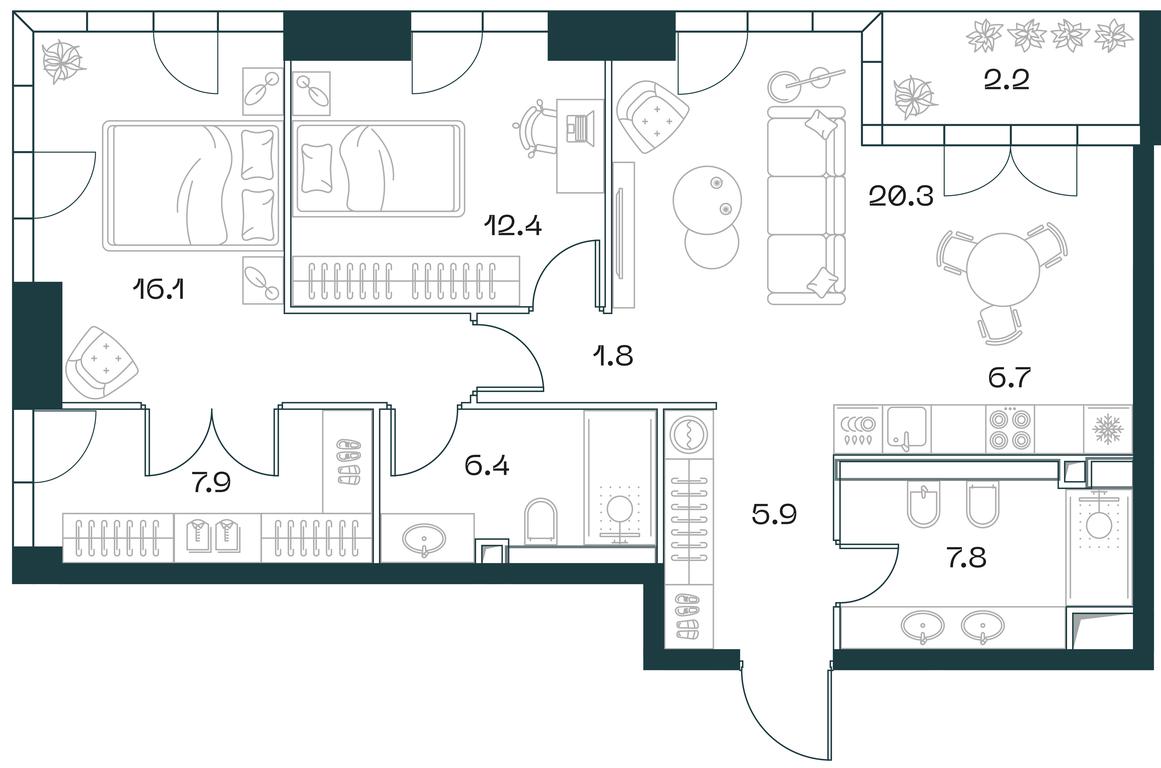 2-BD Apartment Sale, 87.9平方米 at SHIFT, 2nd Donskoy Drive, 10, Moscow, Russia #1 2-BD Apartment Sale, 87.9平方米 at SHIFT, 2nd Donskoy Drive, 10, Moscow, Russia #1