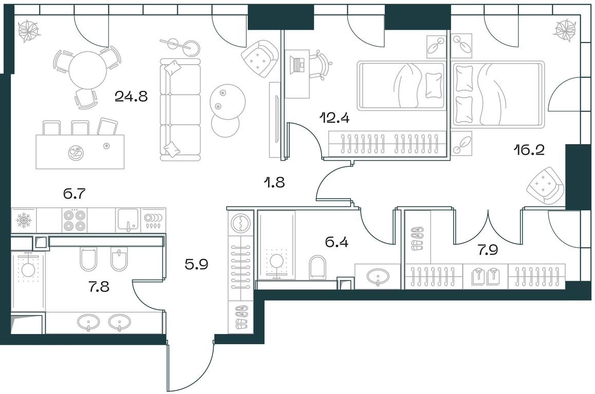 2-BD Apartment Sale, 90.3平方米 at SHIFT, 2nd Donskoy Drive, 10, Moscow, Russia #1 2-BD Apartment Sale, 90.3平方米 at SHIFT, 2nd Donskoy Drive, 10, Moscow, Russia #1