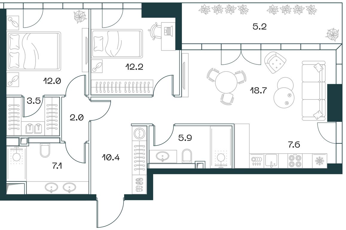 2-BD Apartment Sale, 85平方米 at SHIFT, 2nd Donskoy Drive, 10, Moscow, Russia #1 2-BD Apartment Sale, 85平方米 at SHIFT, 2nd Donskoy Drive, 10, Moscow, Russia #1