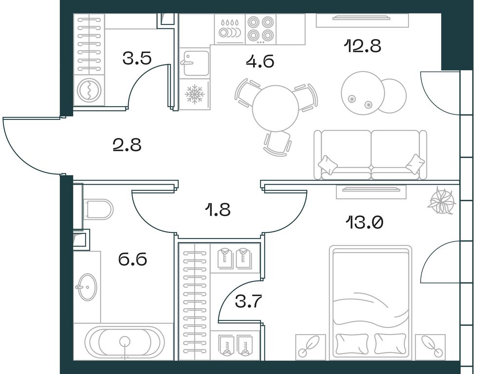 1-BD Apartment Sale, 48.8 sq. m. at SHIFT, 2nd Donskoy Drive, 10, Moscow, Russia #1 1-BD Apartment Sale, 48.8 sq. m. at SHIFT, 2nd Donskoy Drive, 10, Moscow, Russia #1