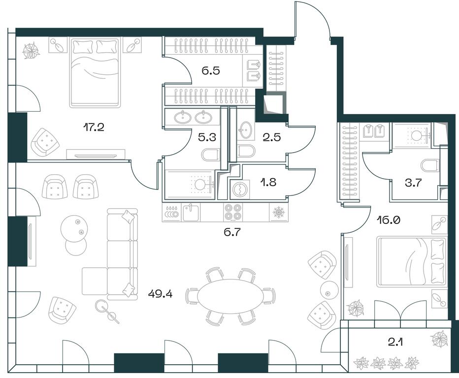 2-BD Apartment Sale, 119.4 sq. m. at SHIFT, 2nd Donskoy Drive, 10, Moscow, Russia #1 2-BD Apartment Sale, 119.4 sq. m. at SHIFT, 2nd Donskoy Drive, 10, Moscow, Russia #1