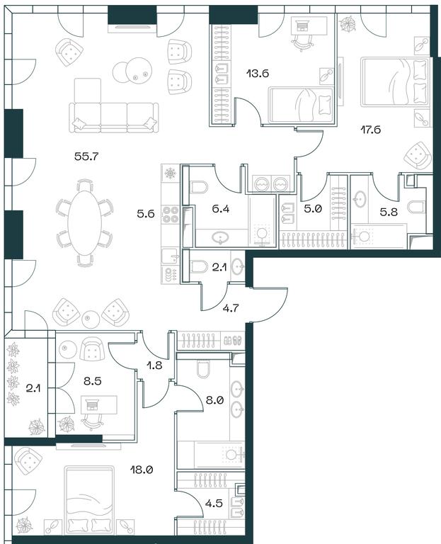 3-BD Apartment Sale, 160.8 sq. m. at SHIFT, 2nd Donskoy Drive, 10, Moscow, Russia #1 3-BD Apartment Sale, 160.8 sq. m. at SHIFT, 2nd Donskoy Drive, 10, Moscow, Russia #1