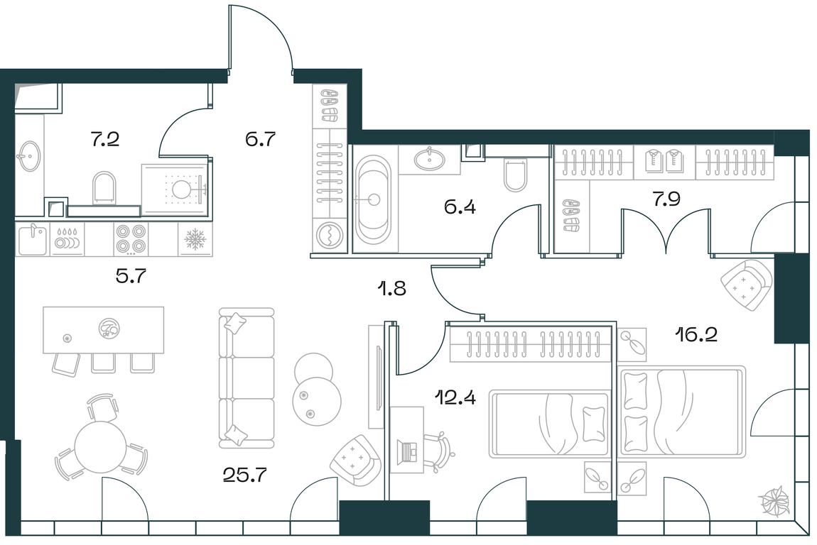 2-BD Apartment Sale, 90.2平方米 at SHIFT, 2nd Donskoy Drive, 10, Moscow, Russia #1 2-BD Apartment Sale, 90.2平方米 at SHIFT, 2nd Donskoy Drive, 10, Moscow, Russia #1